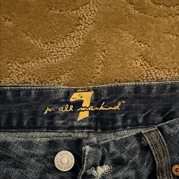 7 For All Mankind Dark Blue Flare Jeans - Picture 2 of 4